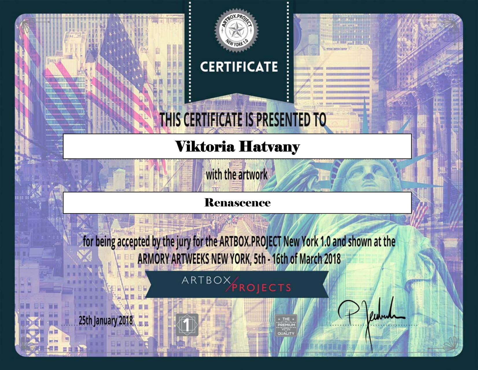 certificatee1 - New York - USA