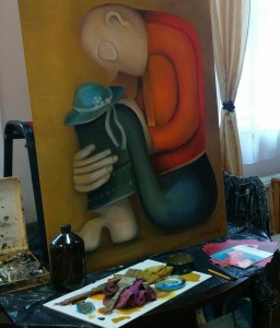 A porcelán mellett Hatvany olajkép is született: Örökké tiéd - Forever yours 100 cm X 70 cm