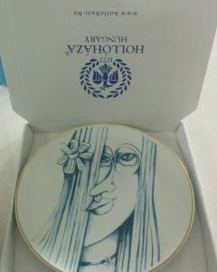 Hatvany Hollóházi Porcelán tányér -24 karátos aranyszéllel