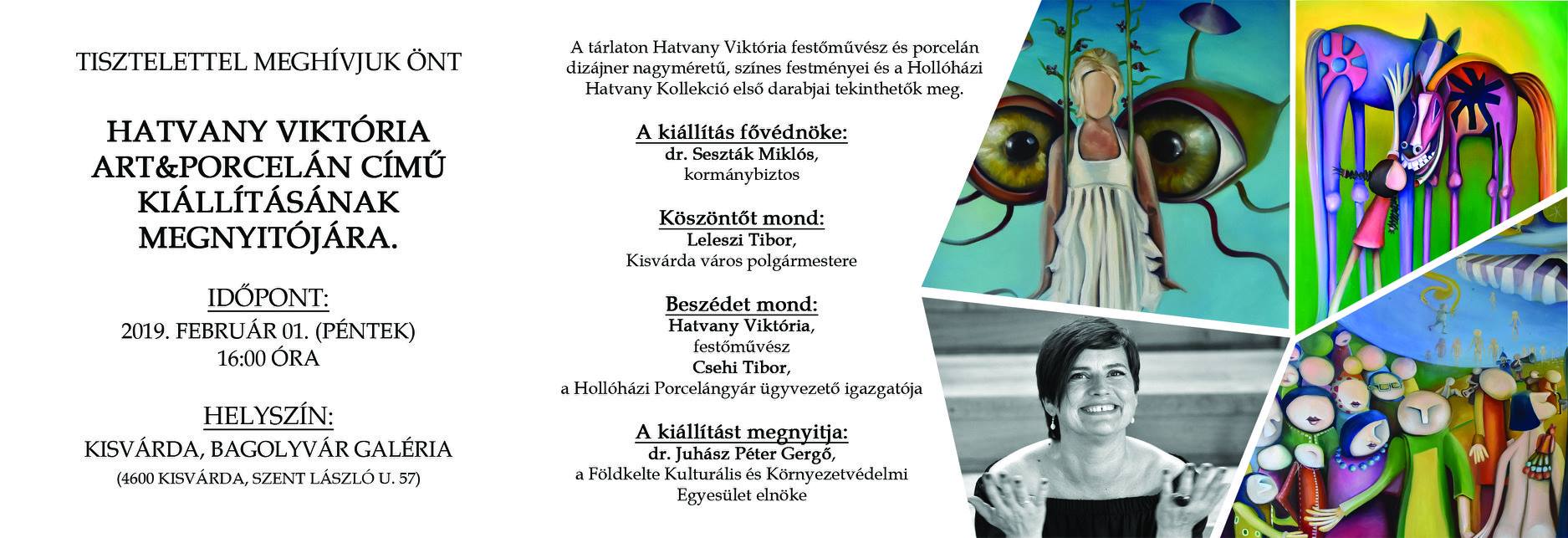 Hivatalos meghívó - Kisvárda, Hatvany kiállítás - Bagolyvár galéria 2019.