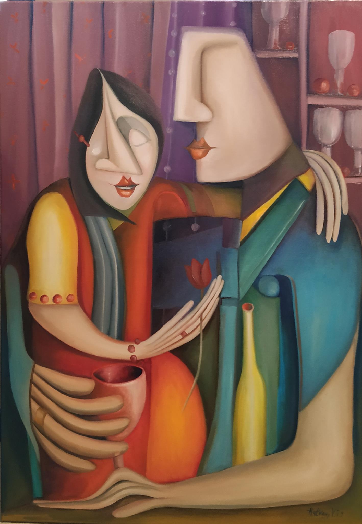 "Nyugi" - "Relax time" - 2019. Mérete: 100x70 cm, olaj, vászon