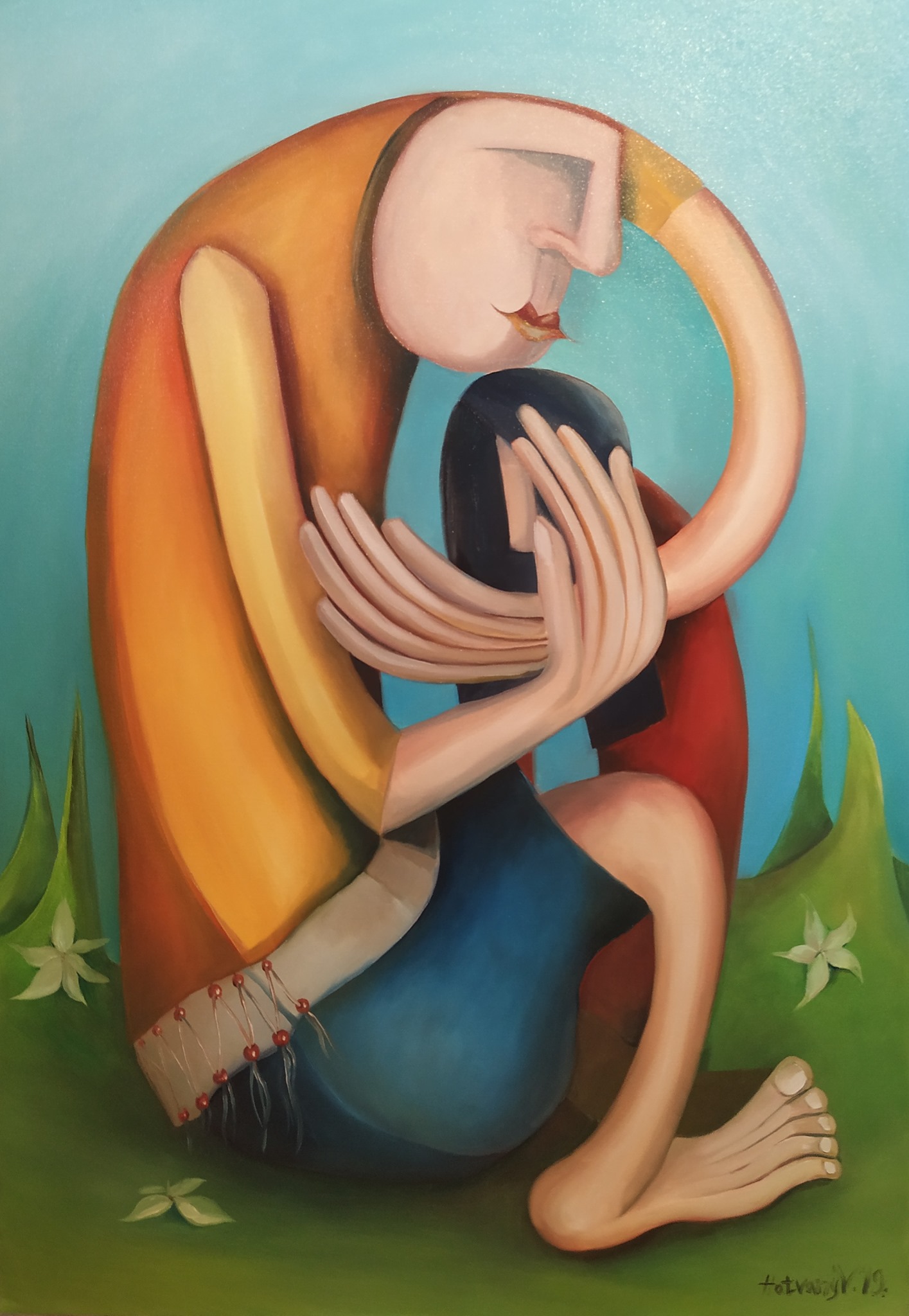 "Apa csak egy van" - 70 x 100 cm - olaj, vászon - magántulajdonban Szentendre